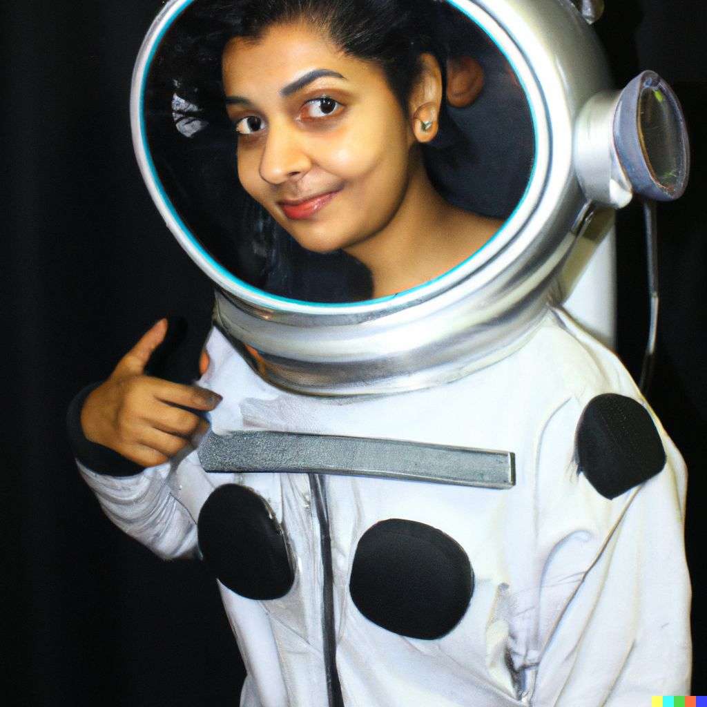 an astronaut, by Tim Burton